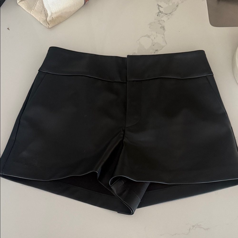 Zara Black Leather Shorts